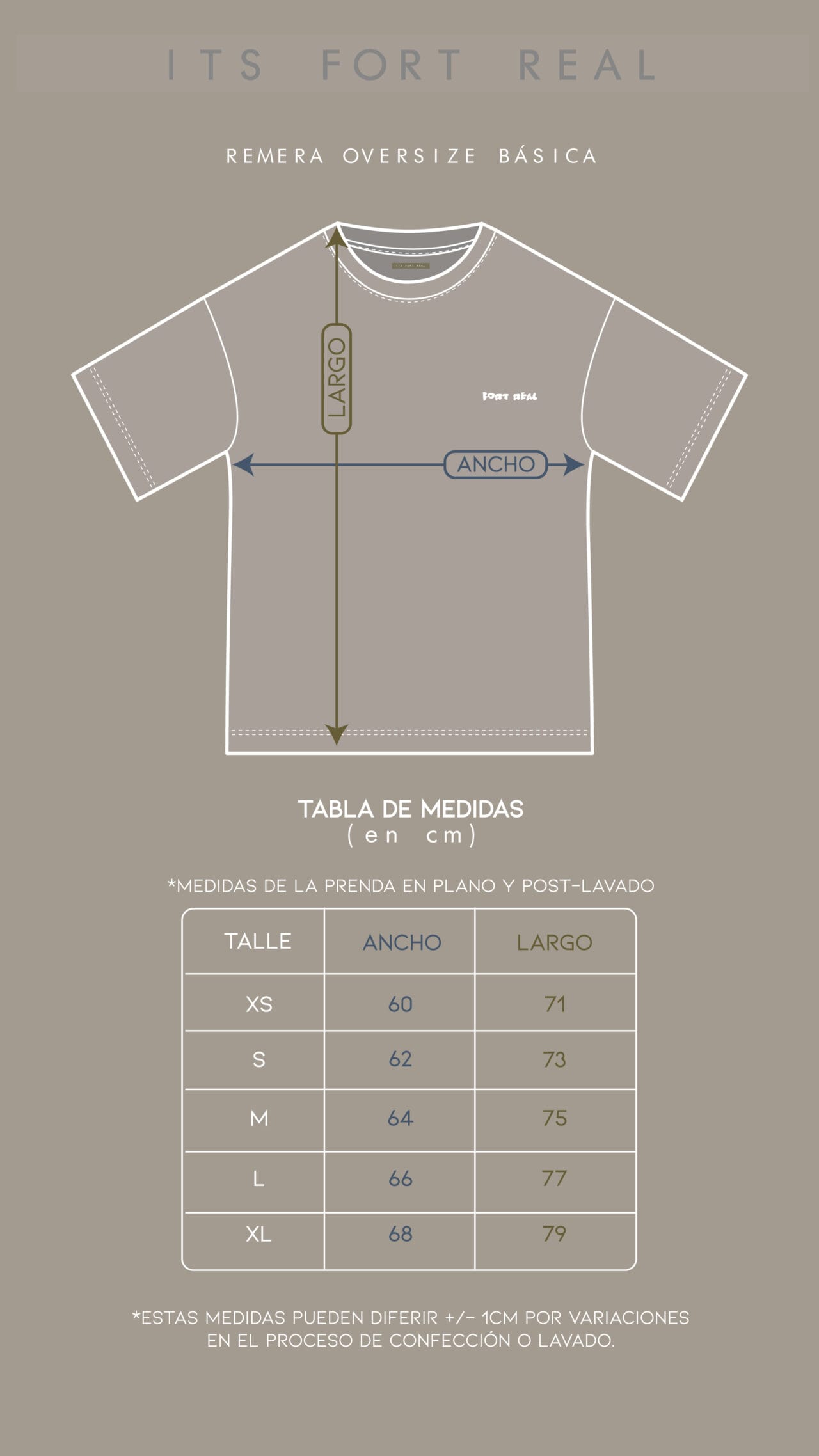 Remera Oversize Básica Tostado - Imagen 3
